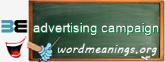 WordMeaning blackboard for advertising campaign